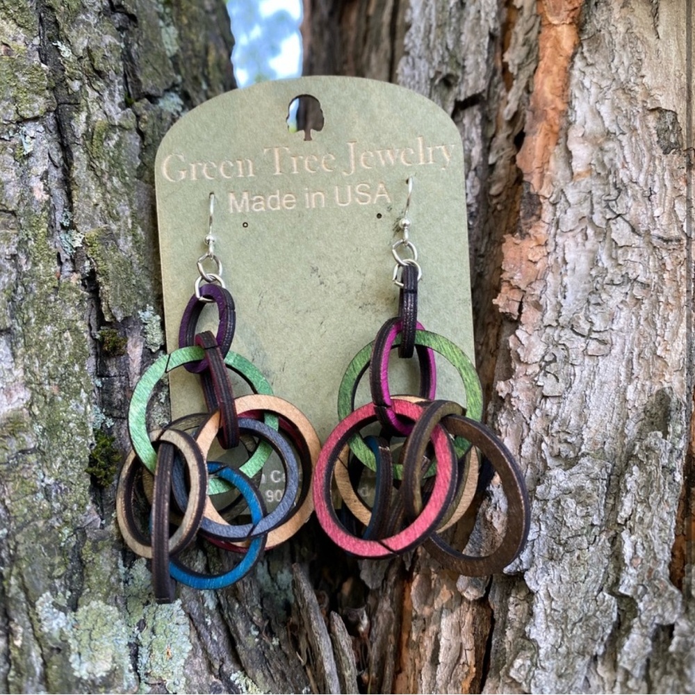 Multicolor Wooden Earrings